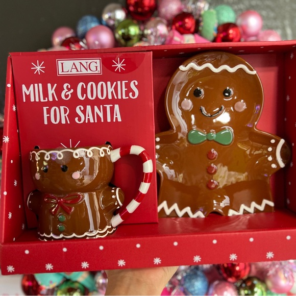 ✨NEW🍪LANG Gingerbread Plate and Mug Set for Milk and Cookies for Santa🎅🏽 - Picture 3 of 7